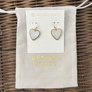 Kendra Scott Iridescent Drust Gold  Heart Earrings